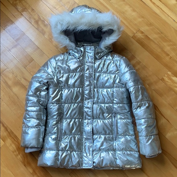 H&M Silver Jacket with Hood size US 6-7 - Picture 2 of 10